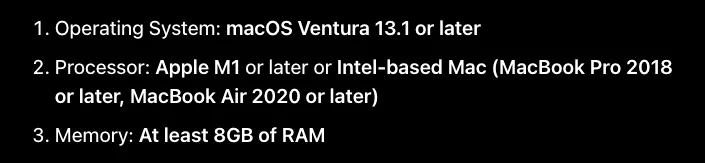 Minimum System Requirements