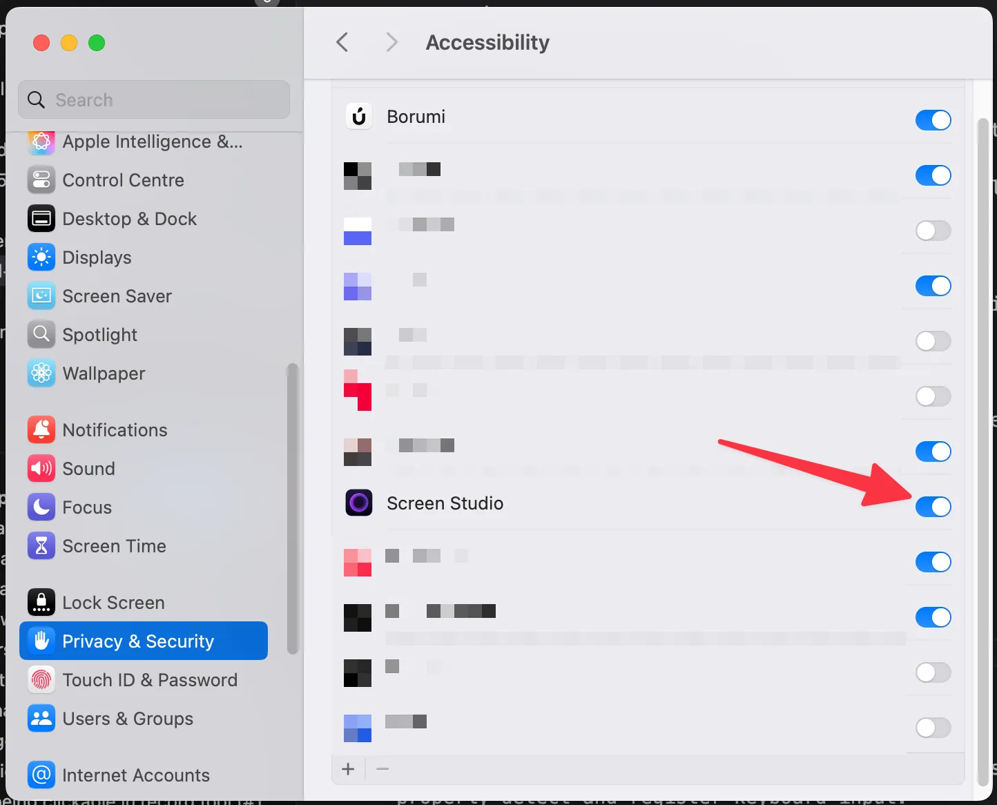 Screen Studio Accessibility Permissions