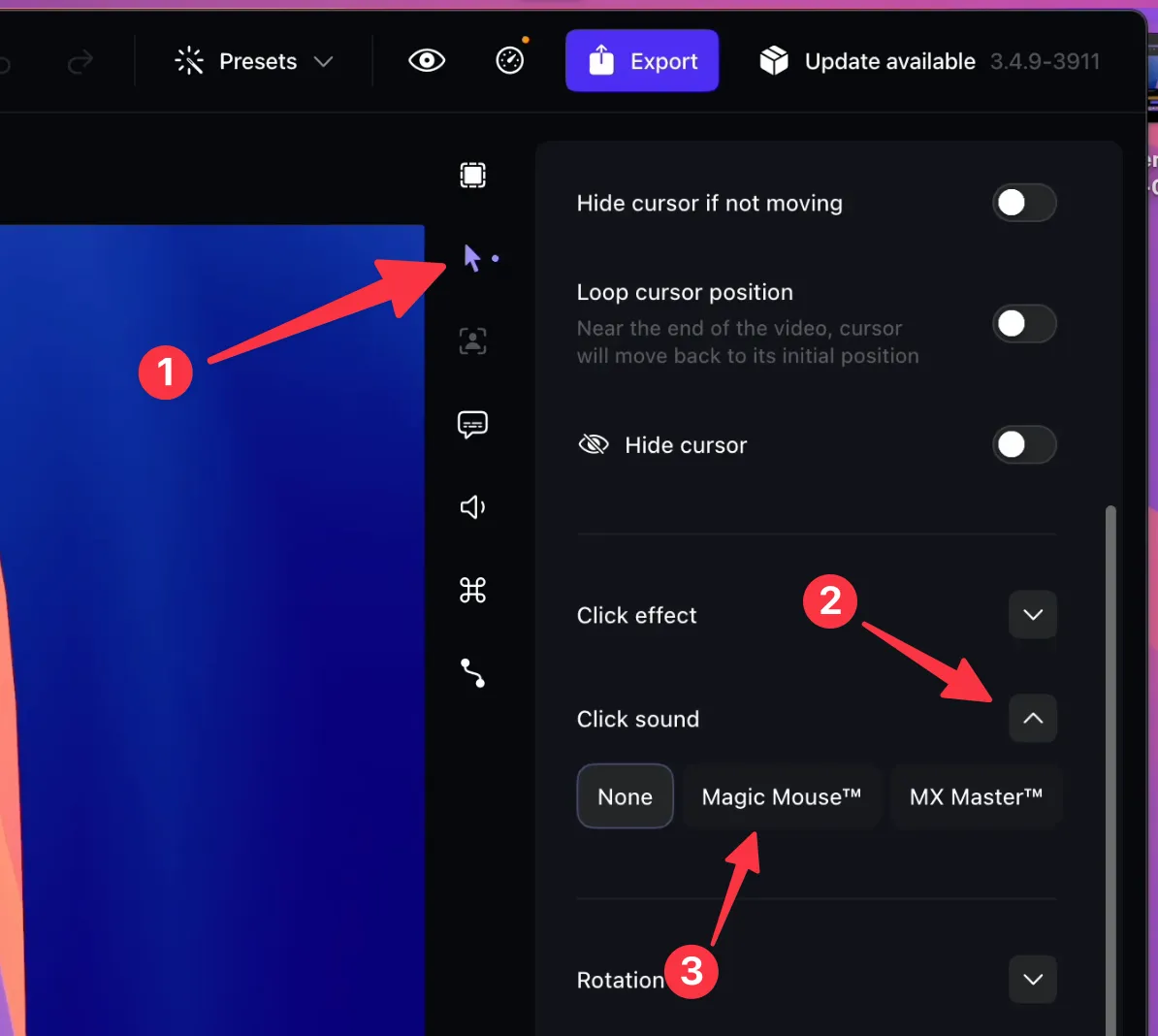 Enabling Click Sounds