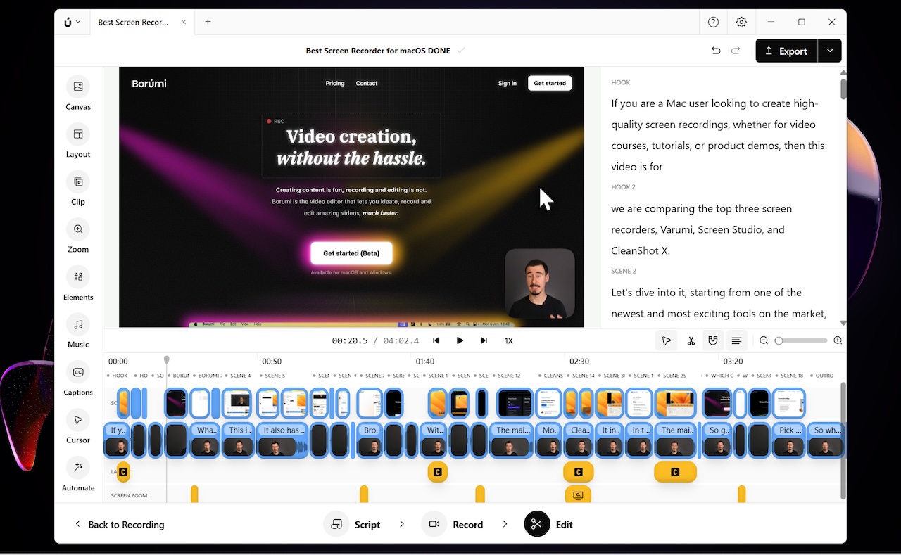Borumi running on Windows
